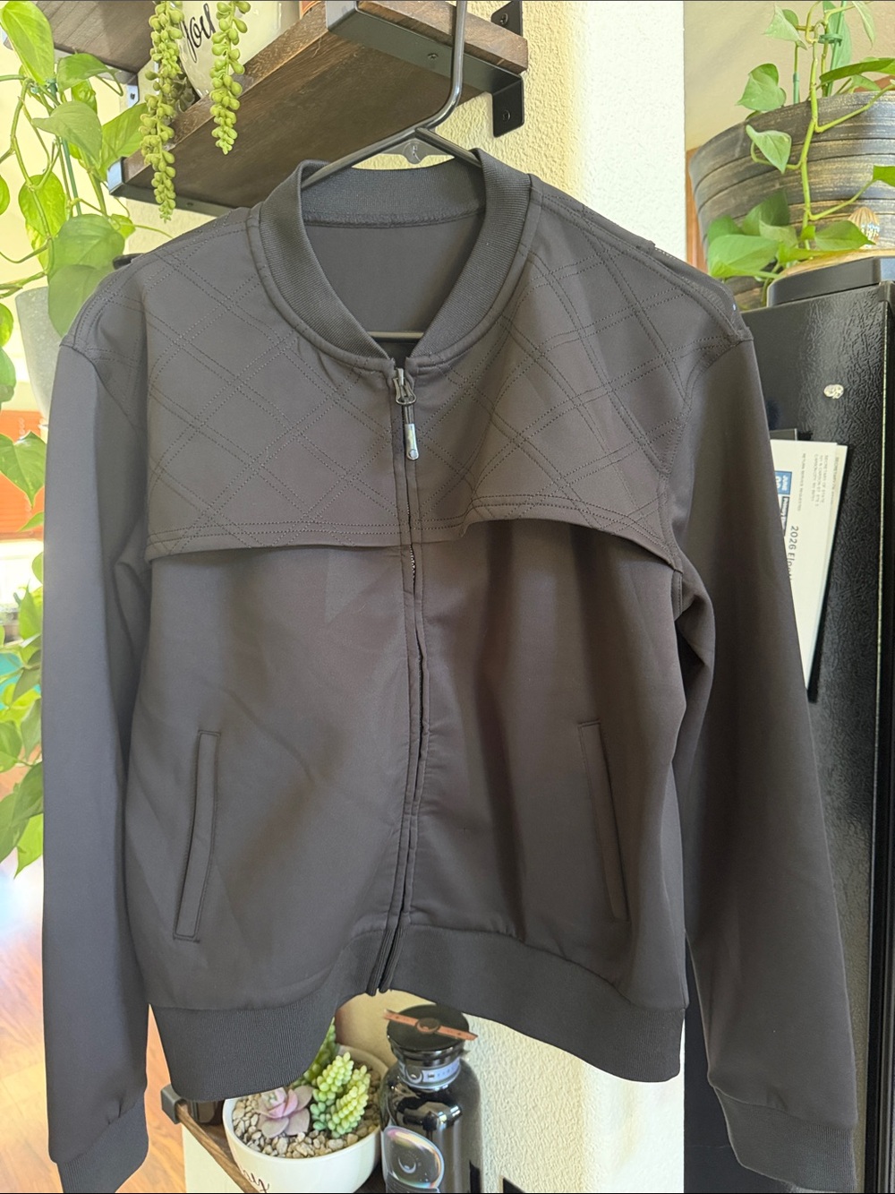 ZYIA Black Quilted Yoke Bomber Jacket